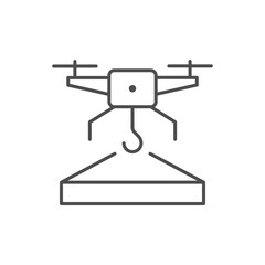 Delivery by drone line icon