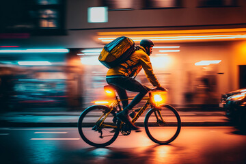 Naklejka premium The Future of Eco-Friendly and Efficient Deliveries: Generative AI-Enabled Cyclists