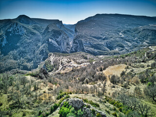 Fototapeta na wymiar Point Sublime, Rougon village (Gorges du Verdon) in the Provence-Alpes-Côte d'Azur region, France