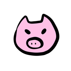 シンプルな豚の顔のイラスト