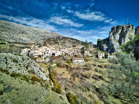 Rougon village (Gorges du Verdon) in the Provence-Alpes-C&ocirc;te d'Azur region, France