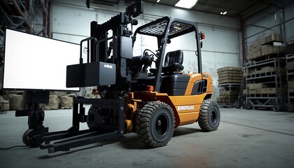 forklift in warehouse