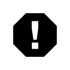 Octagonal Warning or Attention Sign with Exclamation Mark Icon. Vector Image.