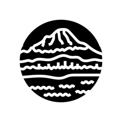 top mountain landscape glyph icon vector illustration