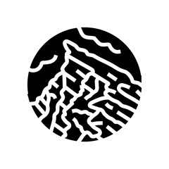 rock mountain landscape glyph icon vector illustration