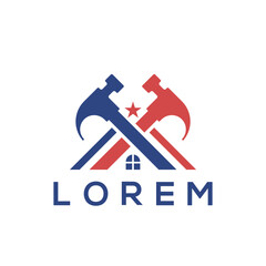 Modern and minimal Roofing Hammer Logo