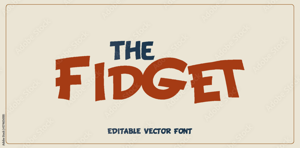 Fototapete editable fidgety jumpy font. joyful groovy lowercase and uppercase typeset. crazy irrepressible alph
