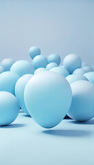 Abstract background with dynamic blue 3d spheres. Mate balls. 3D illustration.