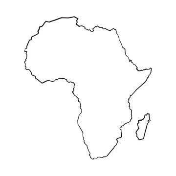 Africa map illustration vector white background