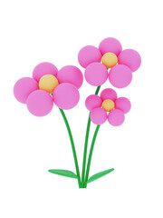 3D Flower Easter camomile 3D rendering illustration