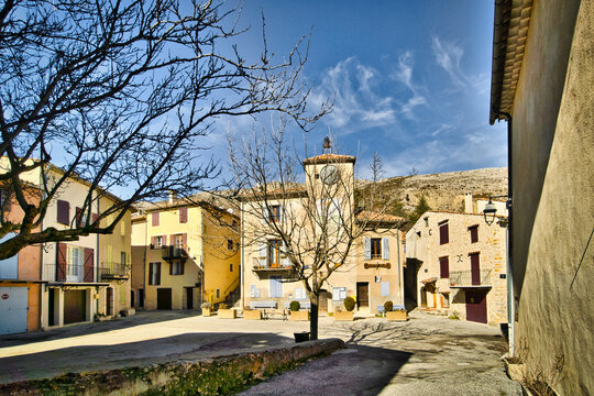 Rougon village (Gorges du Verdon) in the Provence-Alpes-C&ocirc;te d'Azur region, France