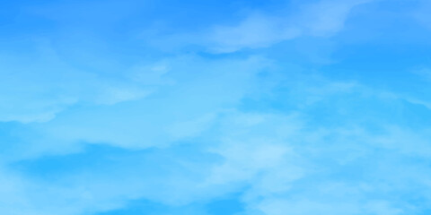 Blue skies with white clouds background. Romantic sky. Abstract nature background of romantic summer blue sky with fluffy clouds. Beautiful puffy clouds in bright blue sky in day sunlight.