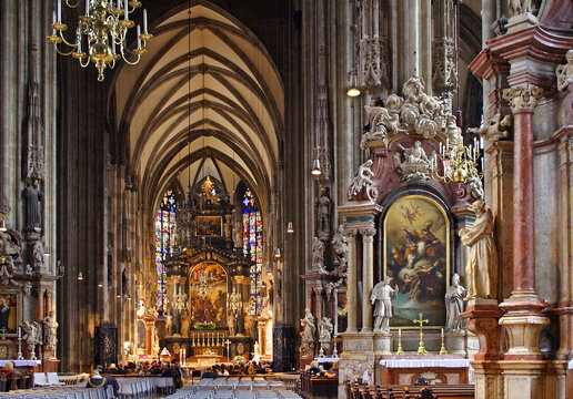St. Stephan cathedral in Vienna, Austria. The Cathedral is one of the main tourist attractions in Vienna.