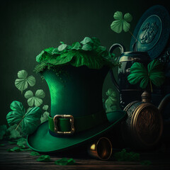 saint patrick's day objects background generative ai