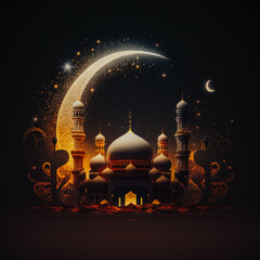ramadan background with copy space generative ai
