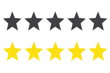 flat star icon black and yellow for apps and websites Product rating from customer reviews