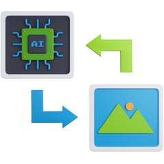 Fototapeta premium 3D Illustration Icon Ai Chip Generated Image