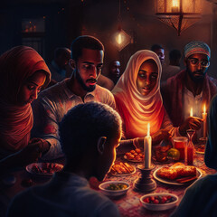 muslims celebrating ramadan generative ai