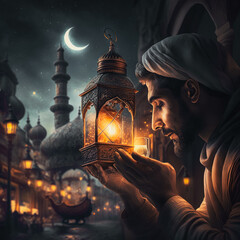 muslim celebrating ramadan generative ai