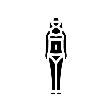 ectomorph female body type glyph icon vector illustration