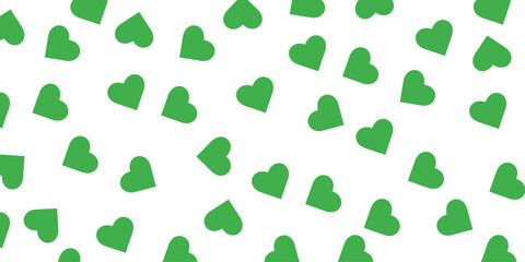 

Modern pattern of green hearts on a white background
