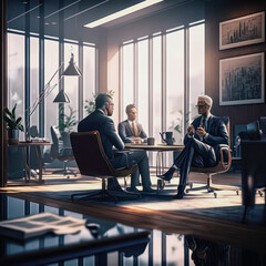 meeting of businessmen in an office generative ai