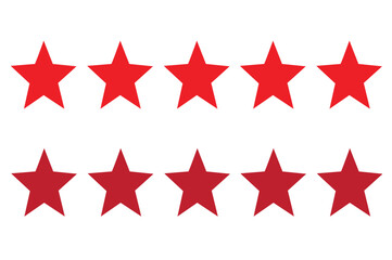 flat red star icon for apps and websites Product rating from customer reviews