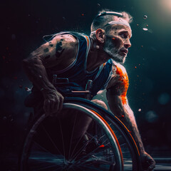 paralympic athlete with wheelchair generative ai