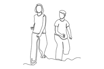 Single one line drawing taekwondo class. Class in action concept. Continuous line draw design graphic vector illustration.