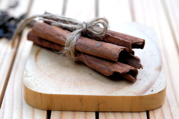Organic Raw Chocolate Cinnamon on the table