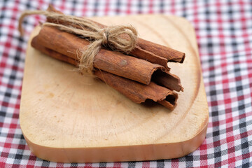 Organic Raw Chocolate Cinnamon on the table