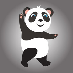 little panda walking vector image And illustration