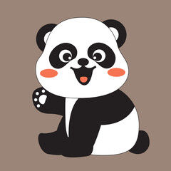 cute little panda vector image And illustration