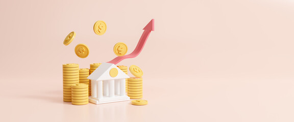 Online banking icon. money-saving, Bank, online payment, credit card, e-wallet, e-commerce, transaction, purchase, transactions money service with secure, banking financial concept. 3d rendering