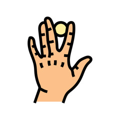 income coin hand color icon vector illustration
