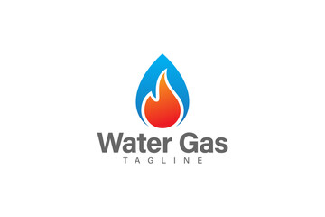 Obraz premium Water and gas logo design vector