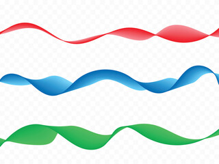 Colorful Set Wave Lines Pattern Abstract Background. Celebration Decoration. Vector