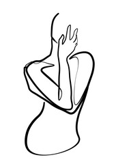  Continuous line, drawing of set faces and hairstyles, fashion concept, woman's beauty, minimalist, vector illustration, pretty sexy. Take care of yourself.