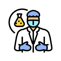 chemical engineer technology color icon vector illustration