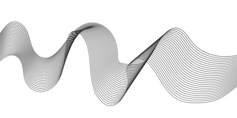 Abstract wavy grey blend technology liens on white background. Digital frequency track equalizer. Abstract frequency sound wave lines and twisted curve lines background. 