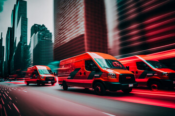 Fototapeta na wymiar Next-Gen Delivery Vans: Maximizing Efficiency and Safety with Generative AI