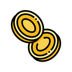 falling gold coin color icon vector illustration