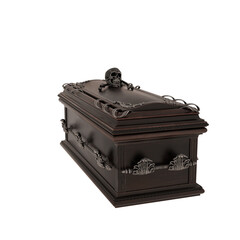 3d rendering dark fantasy skull vampire coffin