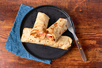 Chicken fajita wrap sandwich, healthy fast food