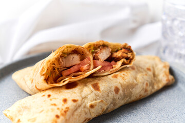 Chicken fajita wrap sandwich, healthy fast food