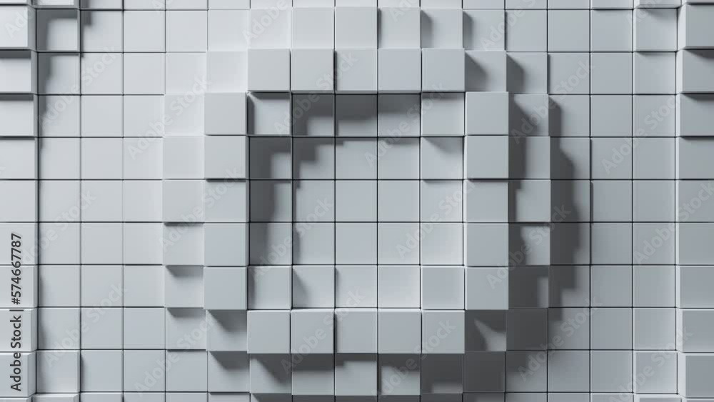 Poster abstract random motion wave mosaic of square blocks. futuristic structure,geometric background. 4k l