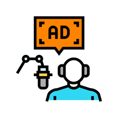 podcast advertising color icon vector illustration