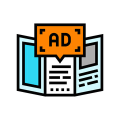 print advertising color icon vector illustration