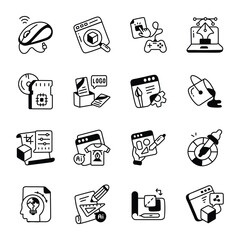 Pack of Vector Designing Hand Drawn Icons 

