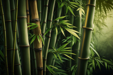 Fototapeta premium Green background of a bamboo forest